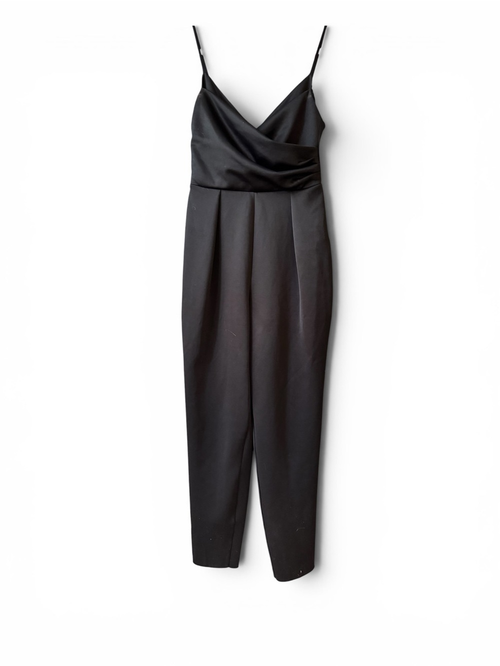 Asos Design Wrap-Front V-Neck Sleeveless Dressy Jumpsuit Black Size 6